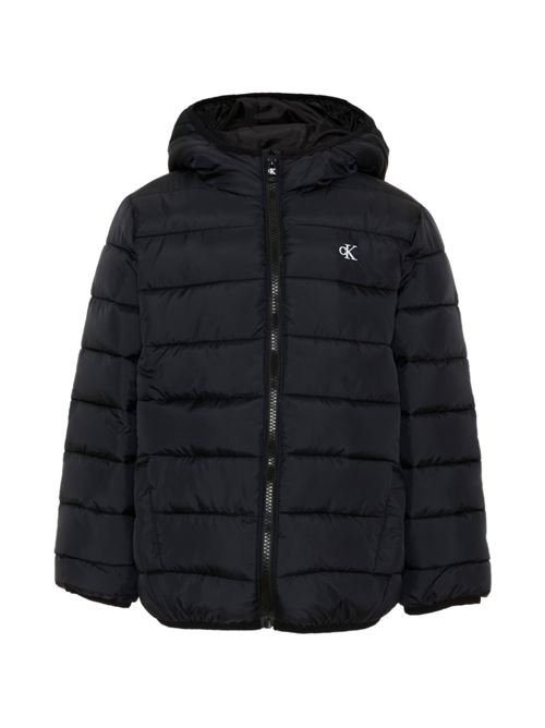 Piumino leggero Calvin Klein Jeans Kids da bambino nero con cappuccio Calvin Klein Kids | LVCKTJM15BBEH